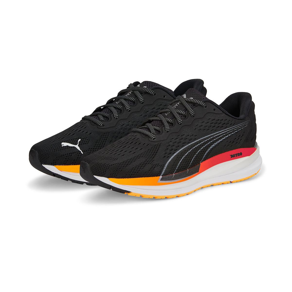 PUMA Magnify Nitro Surge Hardloopschoenen Zwart/Rood/Oranje Dames