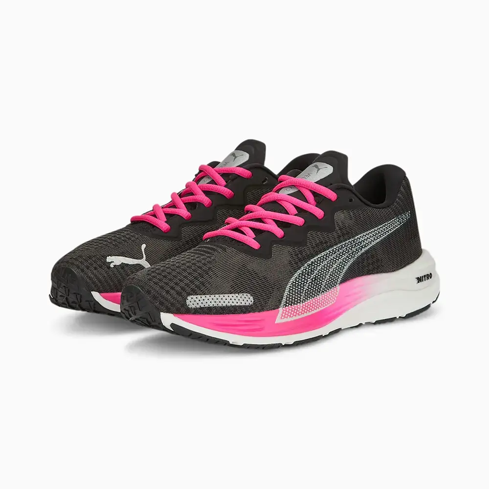 PUMA Velocity Nitro 2 Fade Hardloopschoenen Zwart/Roze/Zilver Dames