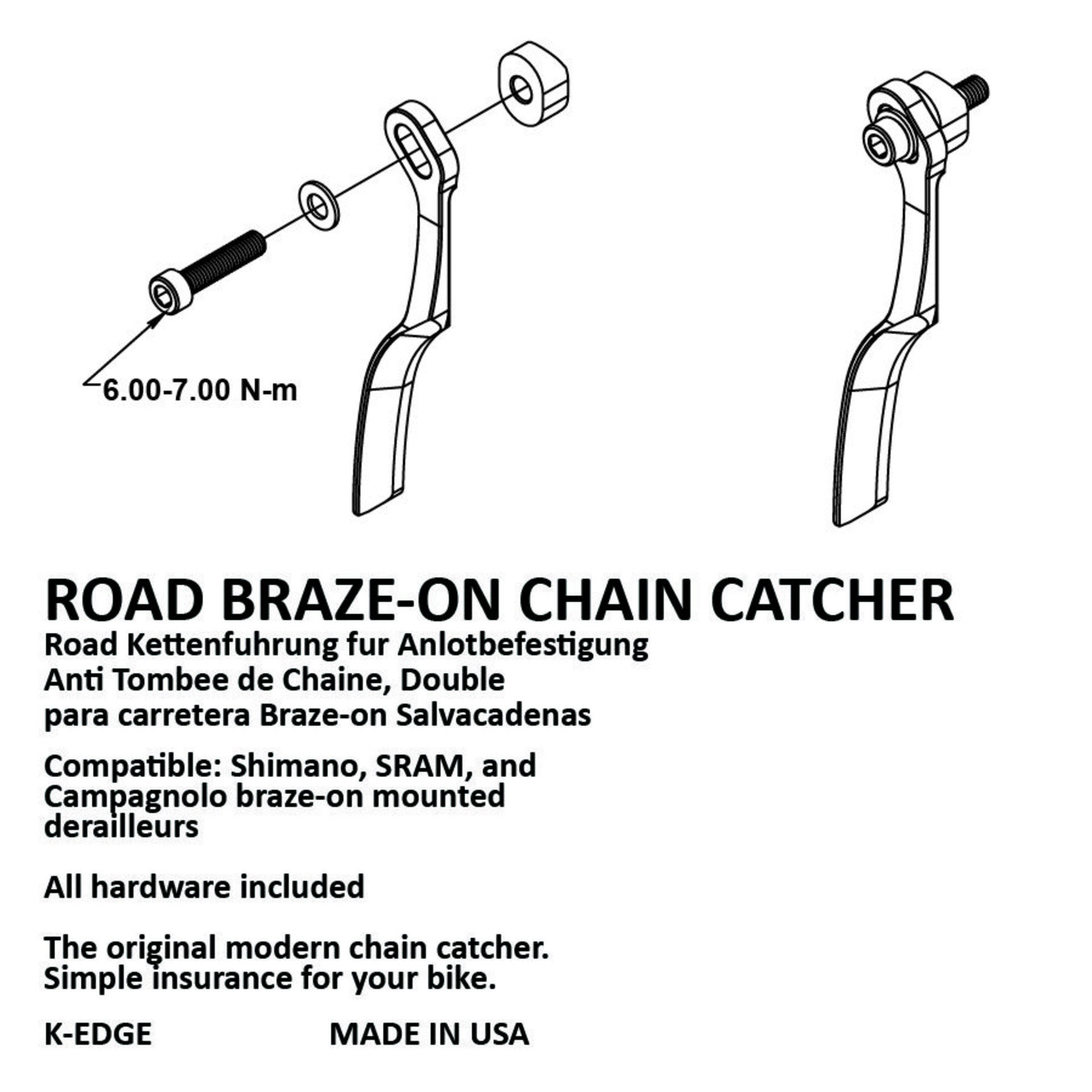 K-Edge Road Braze-on Chain Catcher Zwart