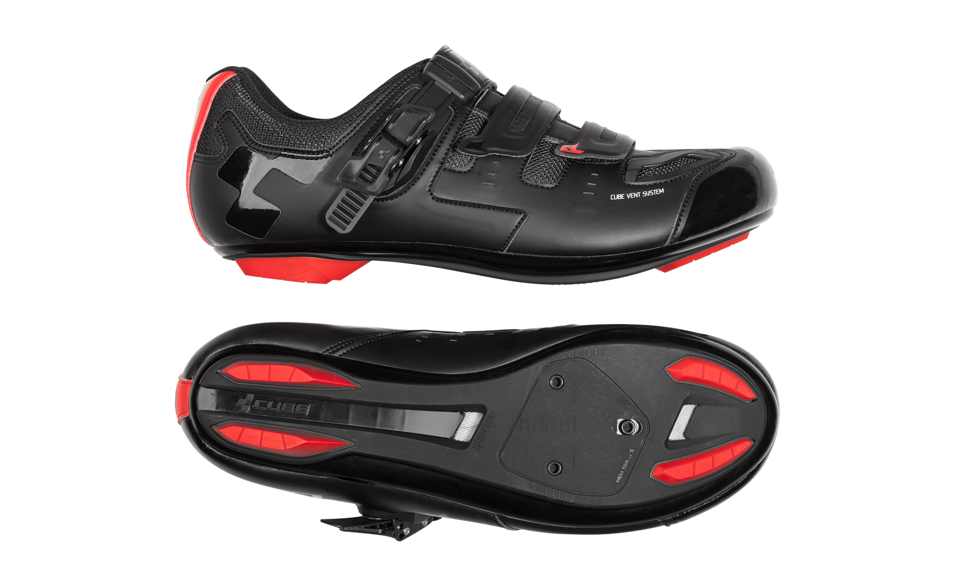 Cube ROAD Pro Wielrenschoenen Zwart/Rood Heren