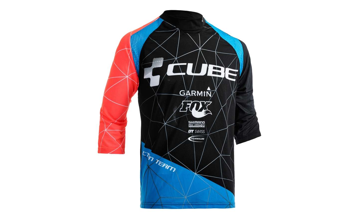 Cube Action Team Signature Downhill Fietsshirt 3/4-Arm Zwart/Blauw/Rood Her