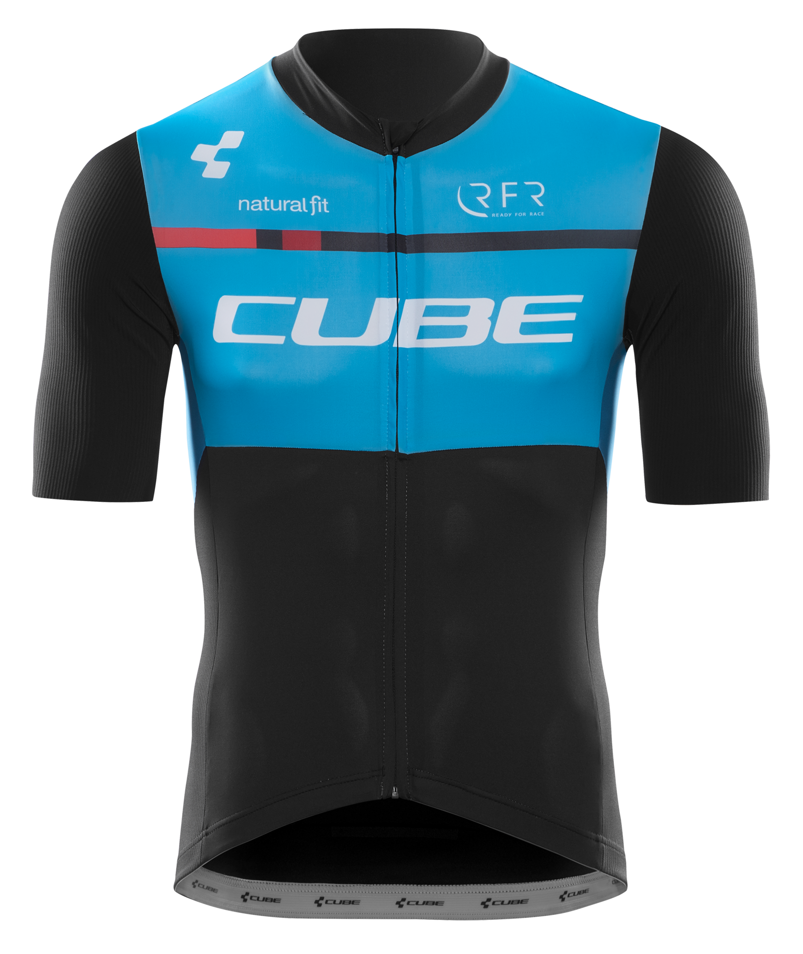 Cube Teamline MTB Fietsshirt Korte Mouwen Zwart/Blauw Heren