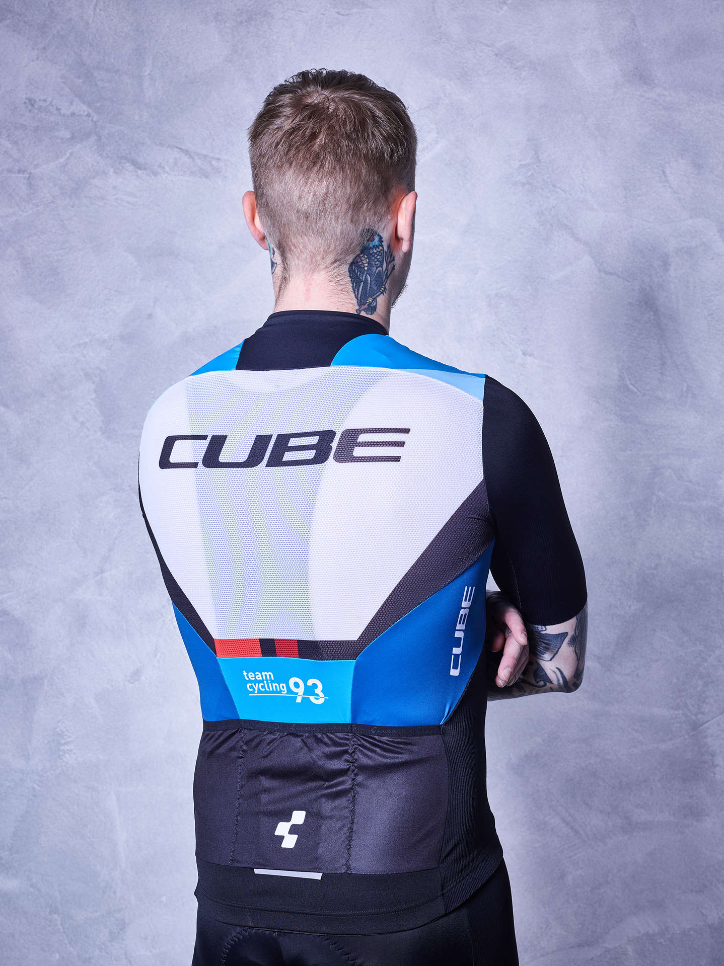 Cube Teamline MTB Fietsshirt Korte Mouwen Zwart/Blauw Heren