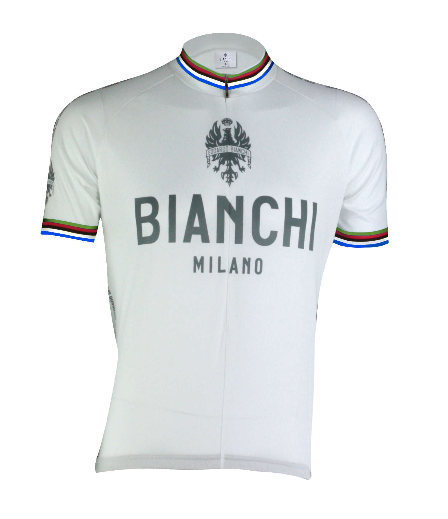 Bianchi Milano Pride Fietsshirt Korte Mouwen Wit Heren