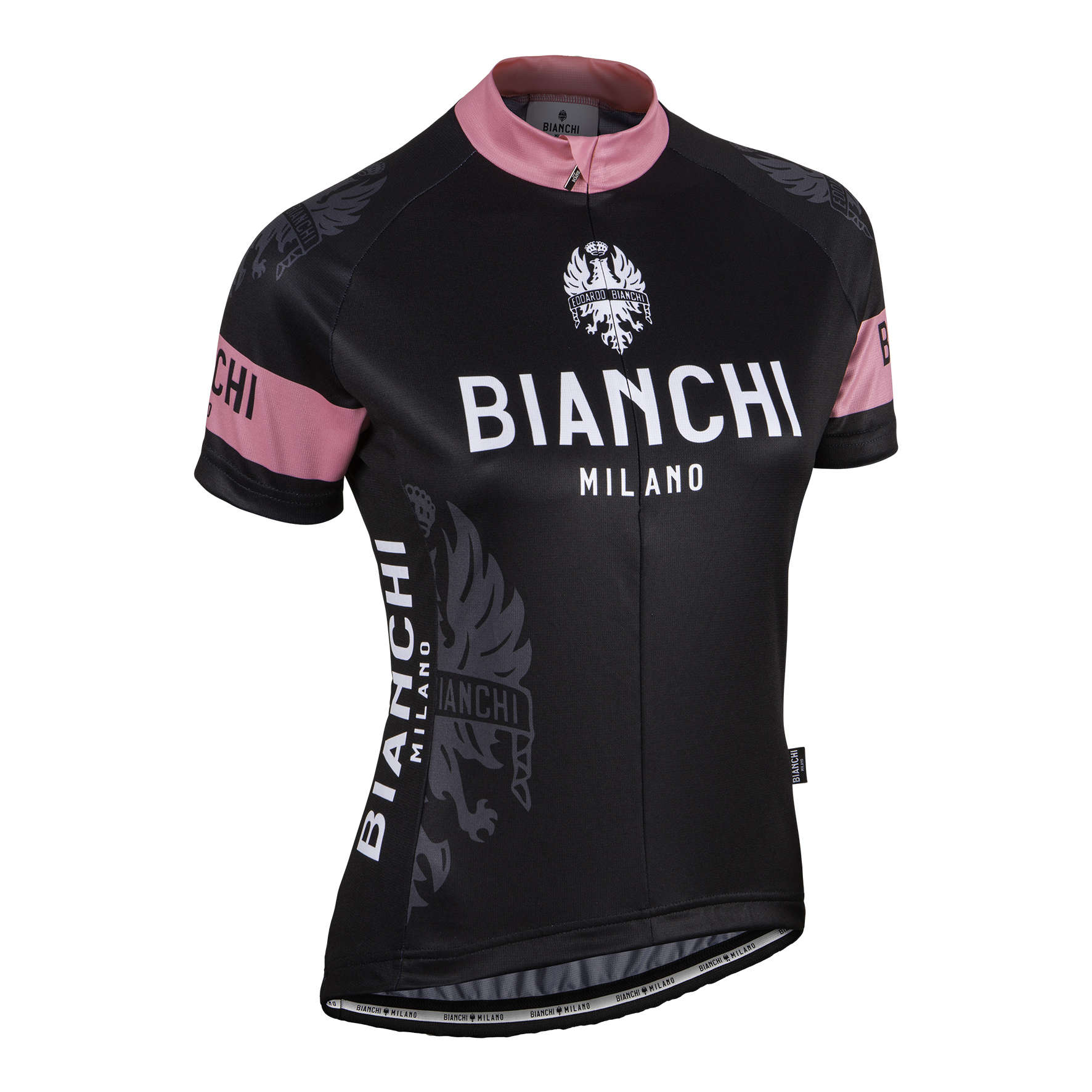 Bianchi Milano Eddi1 Fietsshirt Korte Mouwen Zwart/Rood Dames