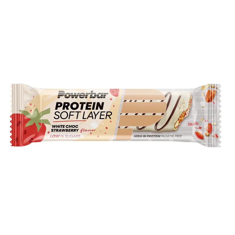 PowerBar Protein Soft Layer Sportrepen White Chocolate Strawberry 12 Stuks