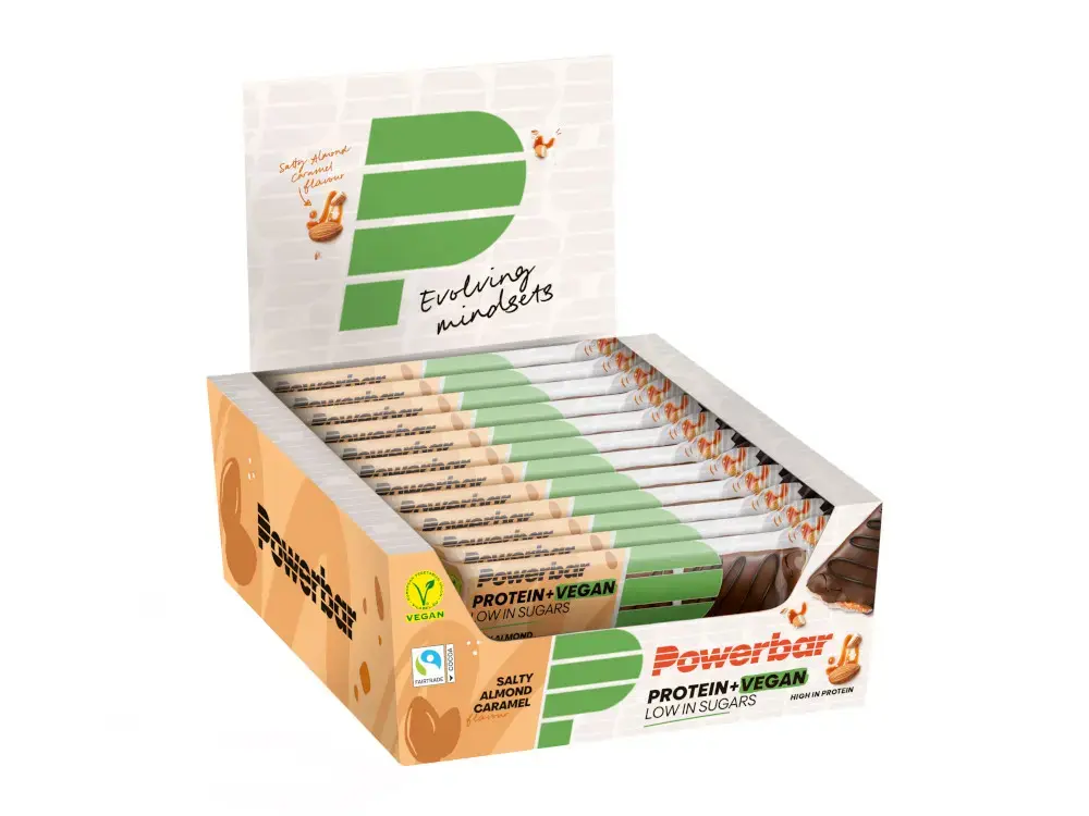 PowerBar Protein+ Vegan Sportrepen Amandel/Salty Caramel 12 Stuks
