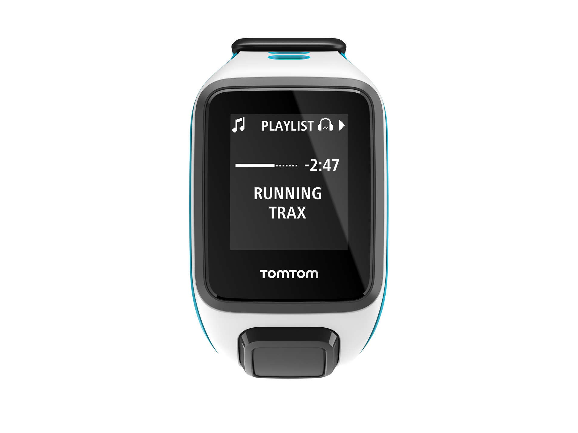 TomTom Runner 2 Cardio + Music GPS-horloge Wit/Blauw