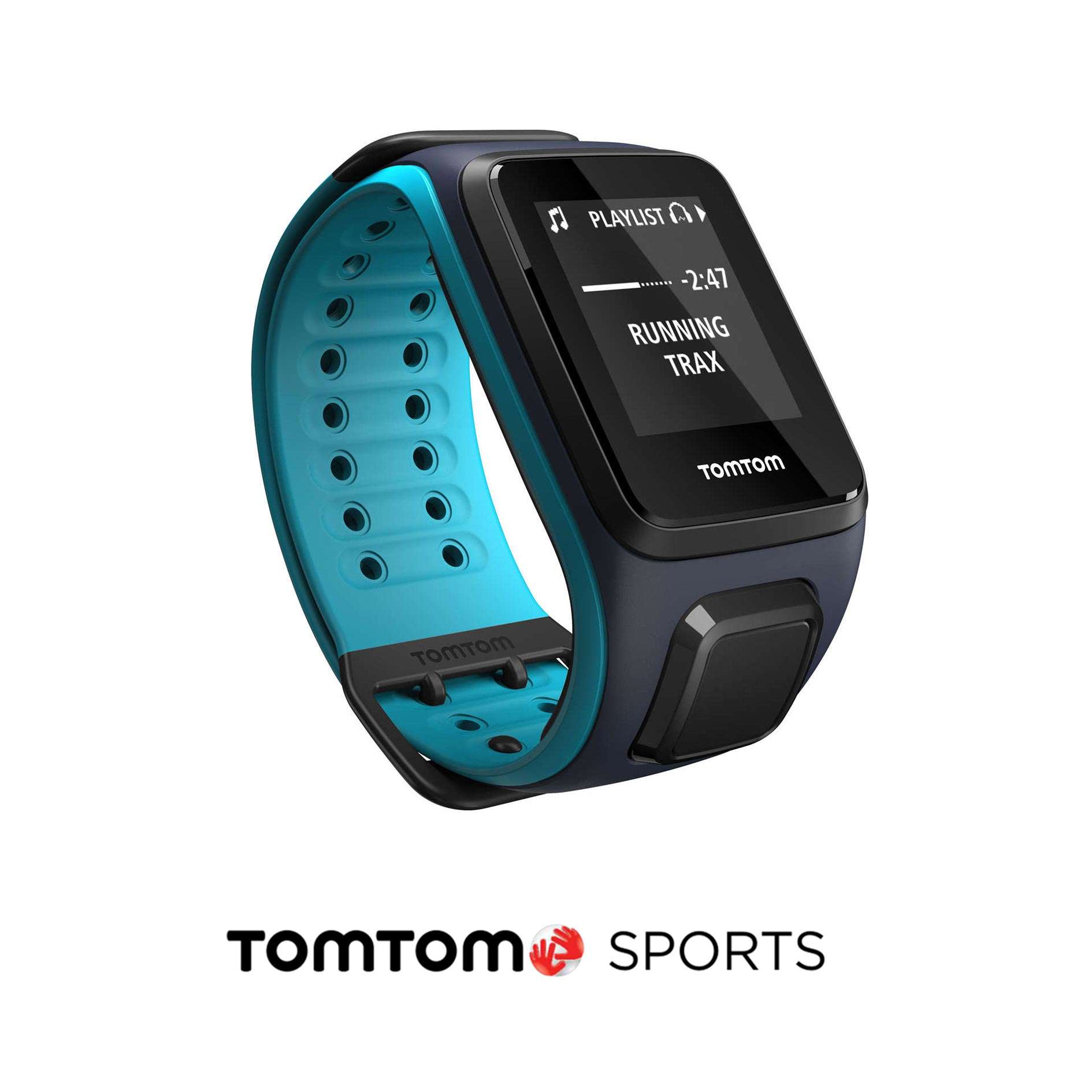 TomTom Runner 2 Cardio + Music GPS-horloge + Bluetooth Headphones Blauw