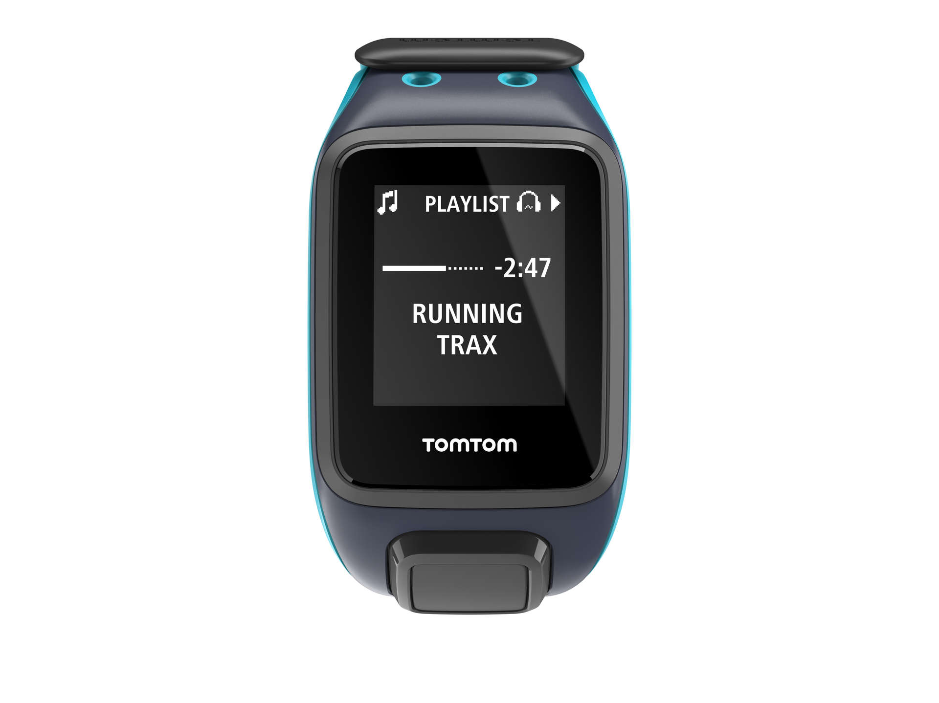 TomTom Runner 2 Cardio + Music GPS-horloge + Bluetooth Headphones Blauw