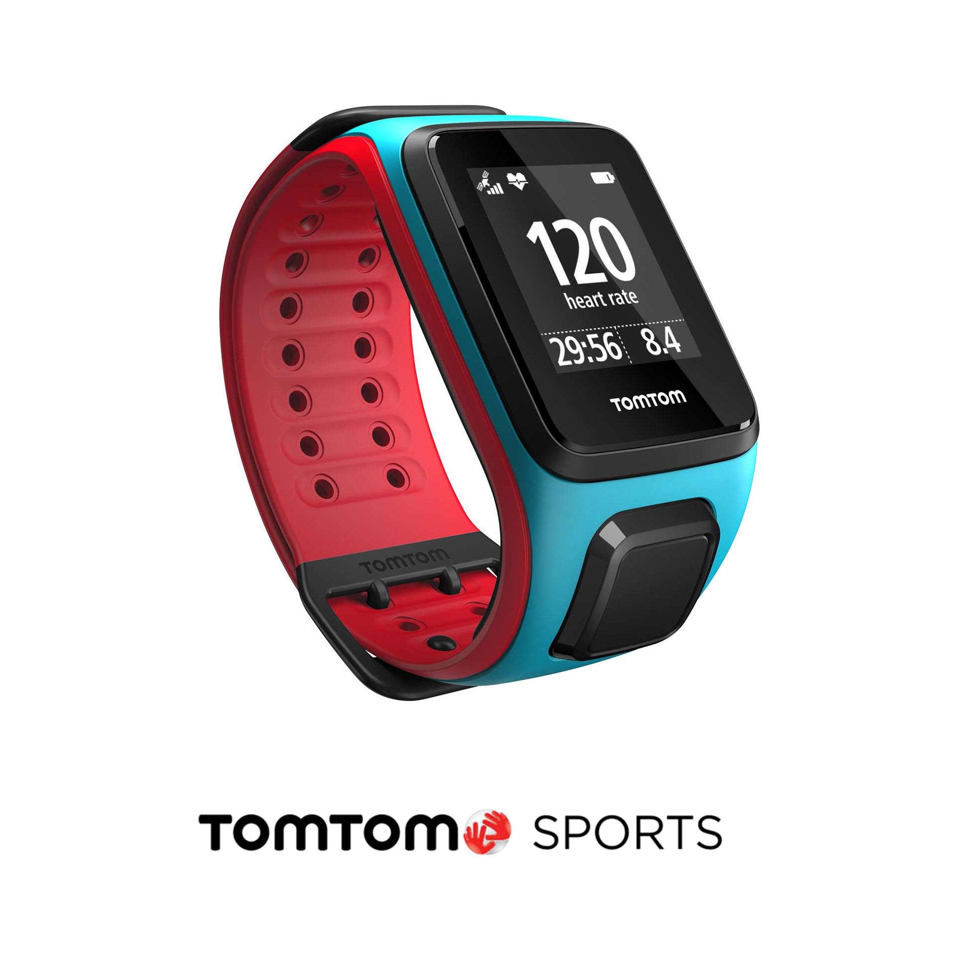 TomTom Runner 2 Cardio GPS-horloge Blauw/ Rood