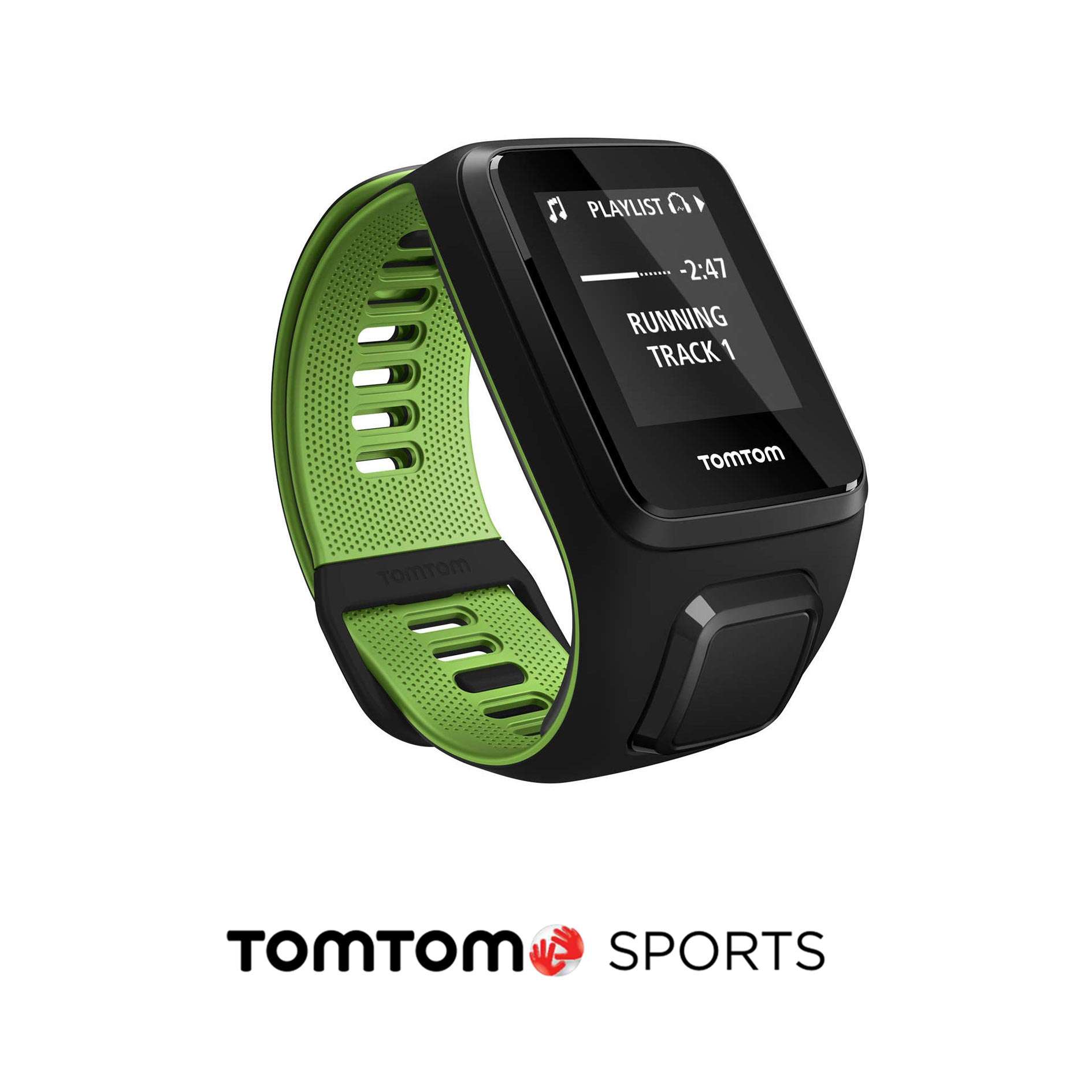 TomTom Runner 3 Music Small GPS-horloge + Bluetooth Koptelefoon Zwart/Groen