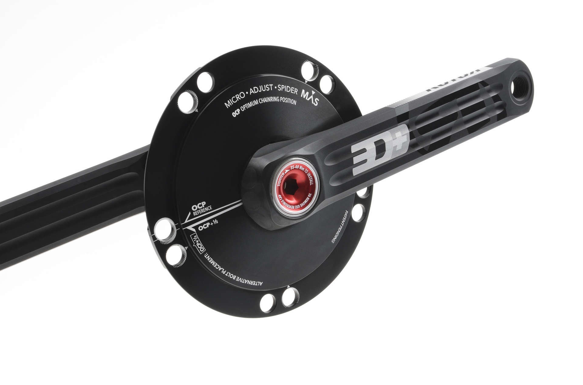 Rotor 3D+ BCD130 x 5 Micro-Adjust Crankset Zwart