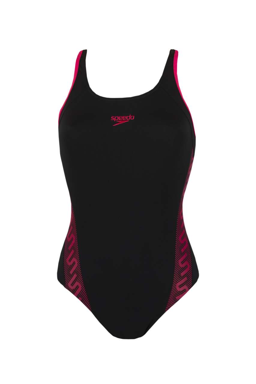 Speedo Muscleback Endurance+ Pool Badpak Zwart/Roze Dames koop bij
