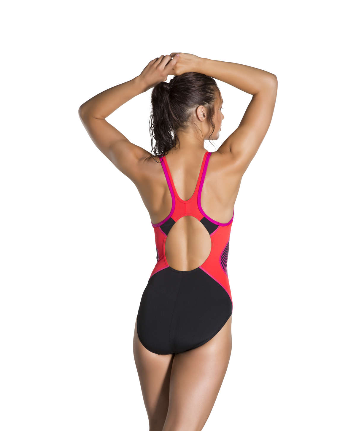 Speedo Vrouwen Hoge Hals Splice Cross Terug Badpak