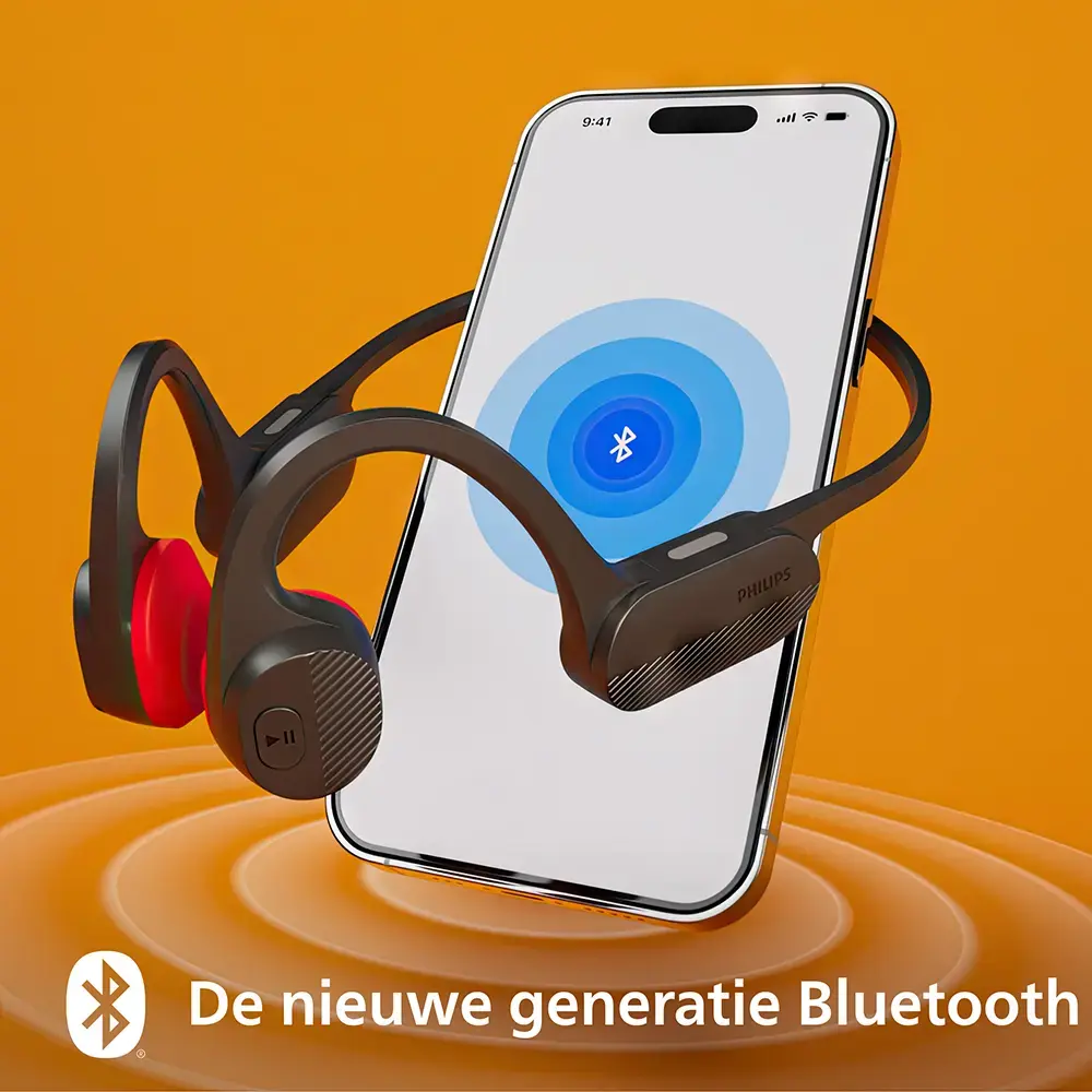 Philips GO Sports Open Ear Koptelefoon Zwart/Rood