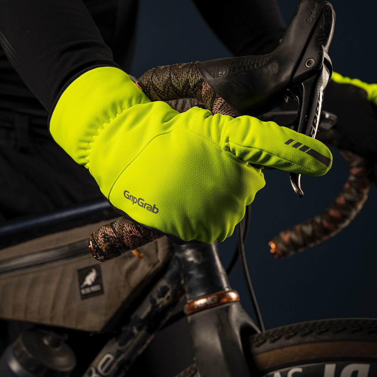 GripGrab Nordic 2 Windproof Deep Winter Lobster Fietshandschoenen Hi Vis Geel