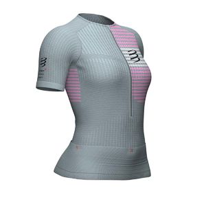 Compressport Tri Postural Triathlon Shirt Korte Mouwen Grijs Dames