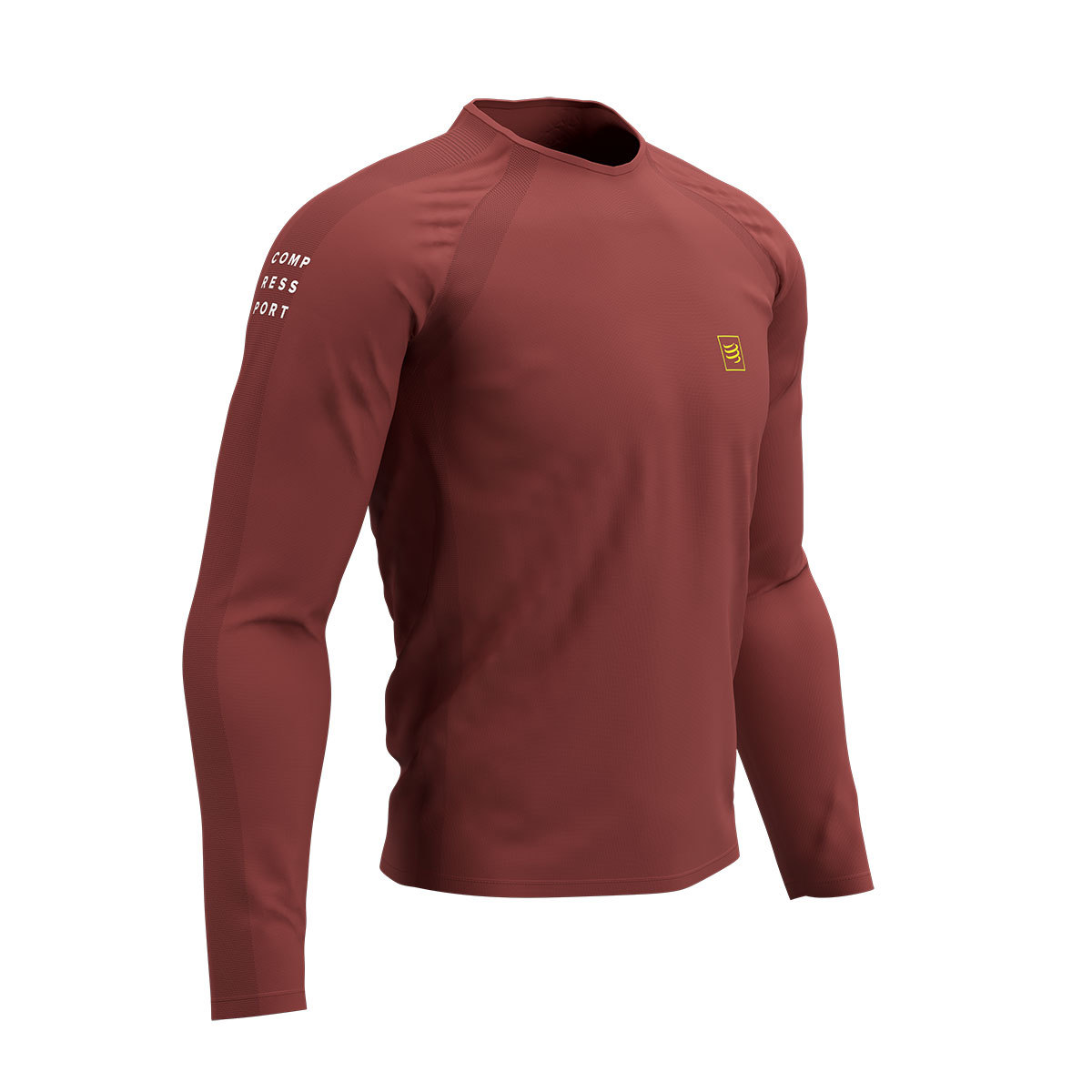 Compressport Training Hardloopshirt Lange Mouwen Donkerrood Heren