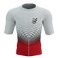 Compressport Tri Postural Aero Triathlon Shirt Korte Mouwen Wit/Rood Heren