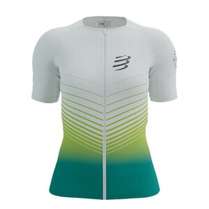 Compressport Tri Postural Aero Triathlon Shirt Korte Mouwen Wit/Groen Dames