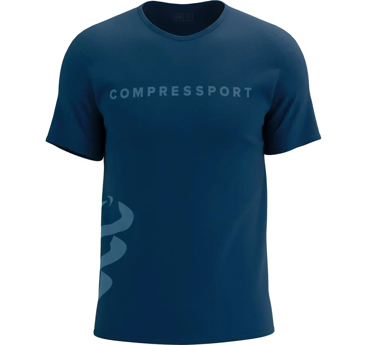 Compressport Logo Hardloopshirt Korte Mouwen Donkerblauw/Blauw Heren ...