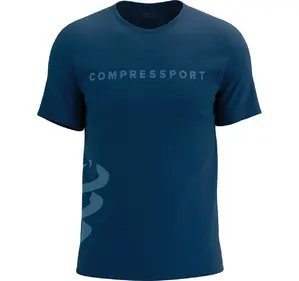 Compressport Logo Hardloopshirt Korte Mouwen Donkerblauw/Blauw Heren