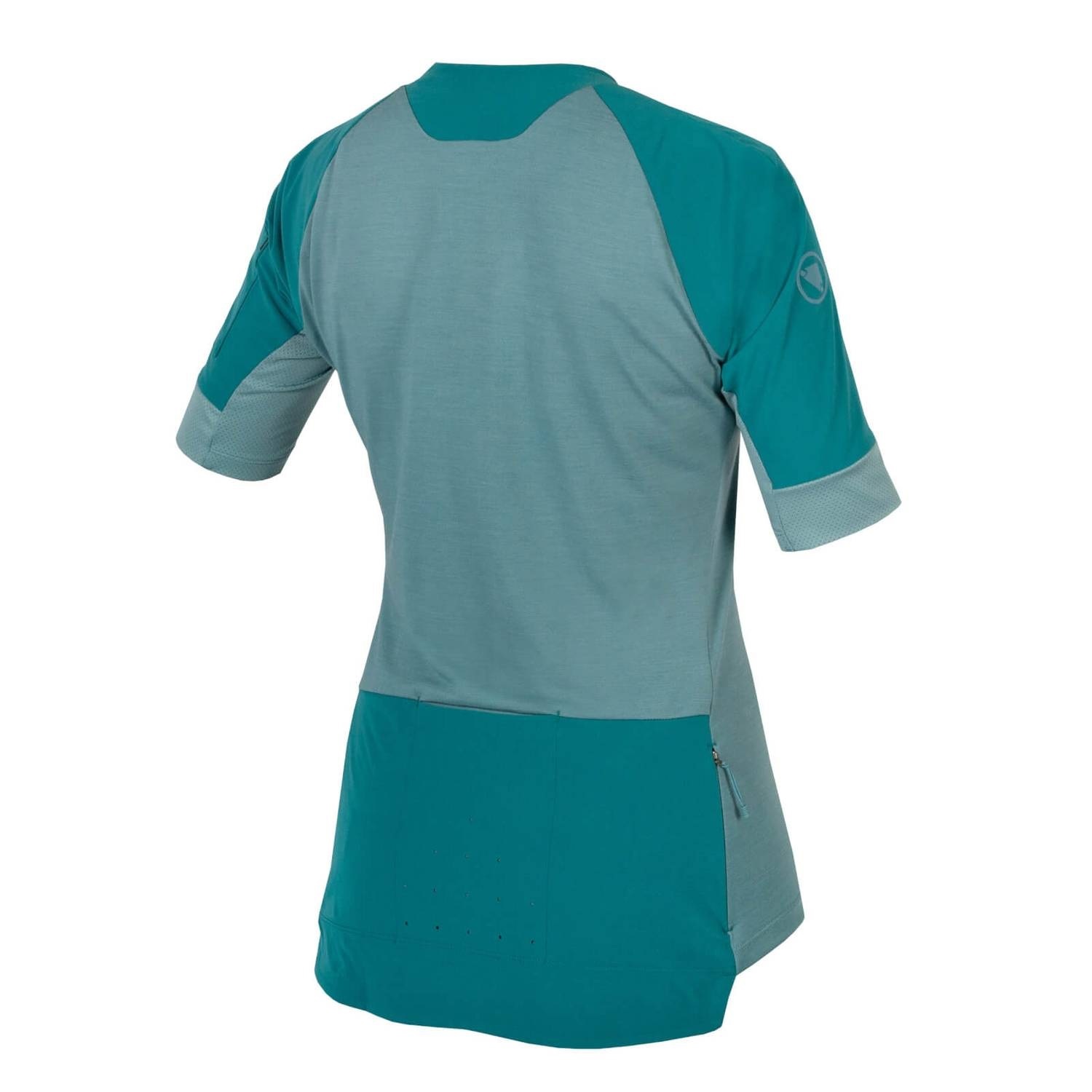 Endura GV500 Gravel Fietsshirt Korte Mouwen Blauw/Groen Dames