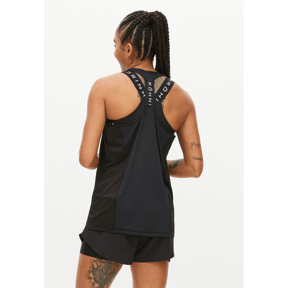 Röhnisch Kay Back Hardloop Singlet Zwart Dames