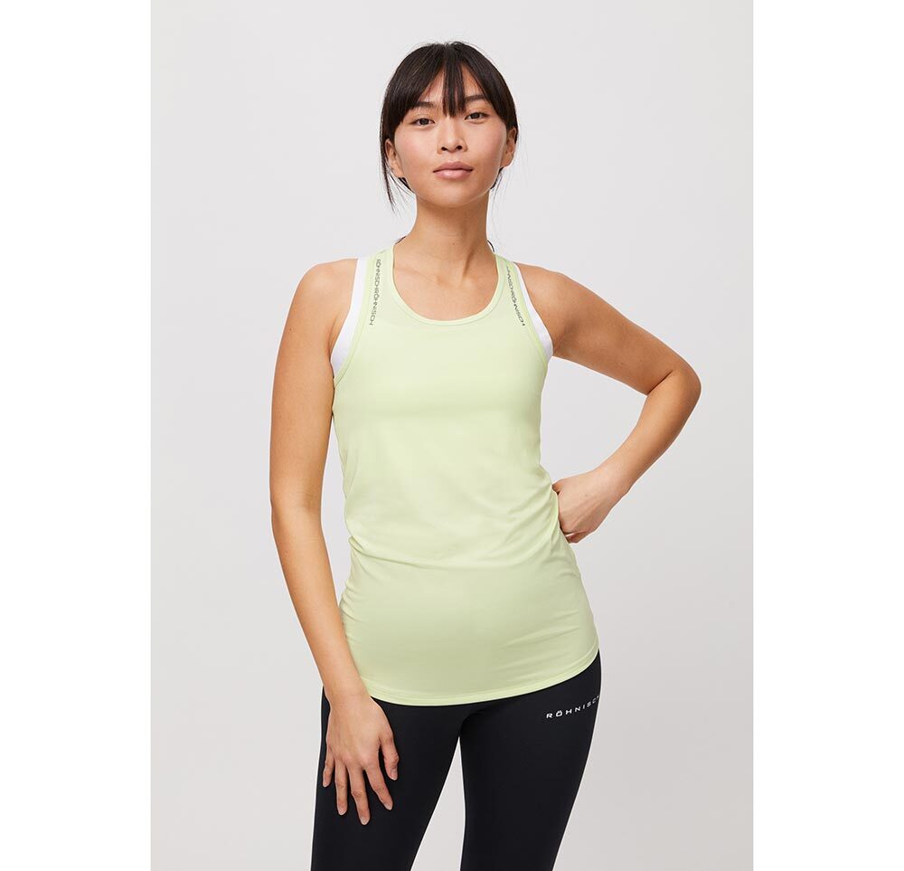 Röhnisch Logo Racerback Hardloopshirt Zonder Mouwen Groen Dames