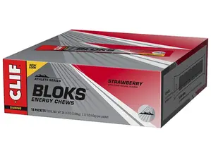 Clif Bar Blok Energy Chew Aardbei Gel Blocks (18 stuks)