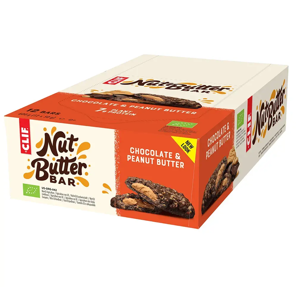 Clif Bar NBF Chocolate Peanut Butter Sportrepen (12 stuks)