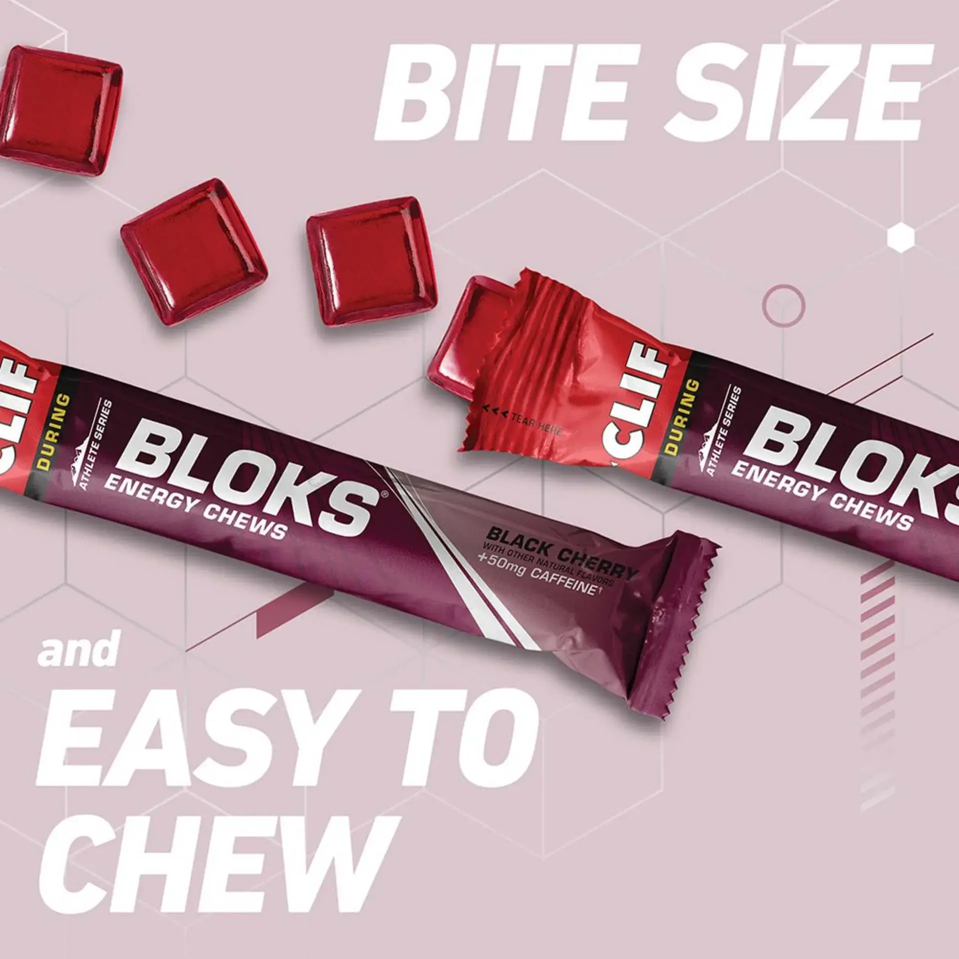 Clif Bar Blok Energy Chew Black Cherry Gel Blocks (18 stuks)