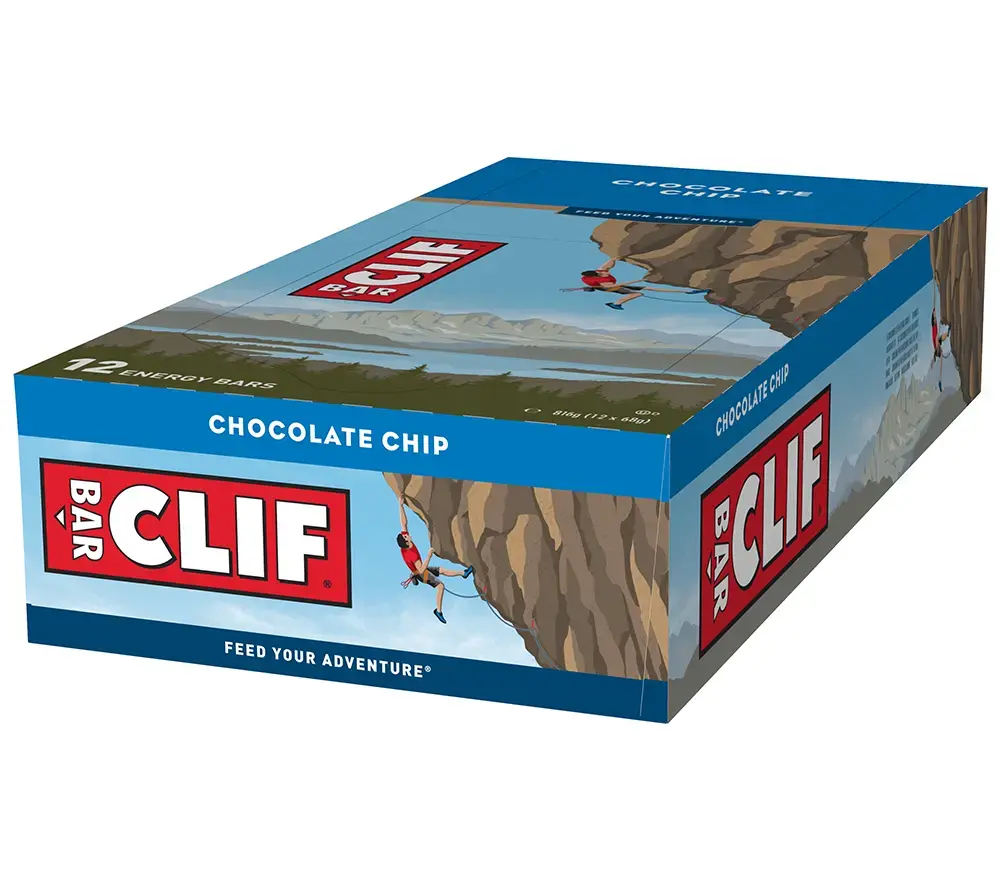 Clif Bar Chocolate Chip Sportrepen (12 stuks)