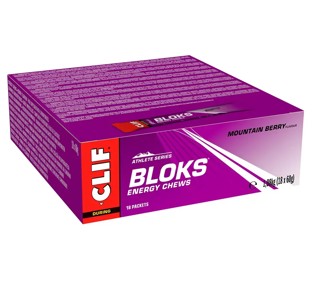 Clif Bar Blok Energy Chew Mountain Berry (18 stuks)