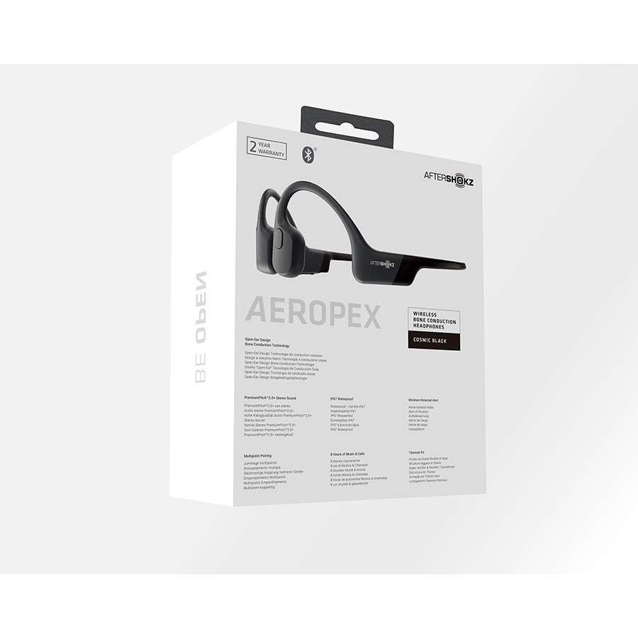 Aftershokz Aeropex Draadloze open-ear bone conduction koptelefoon Zwart oud