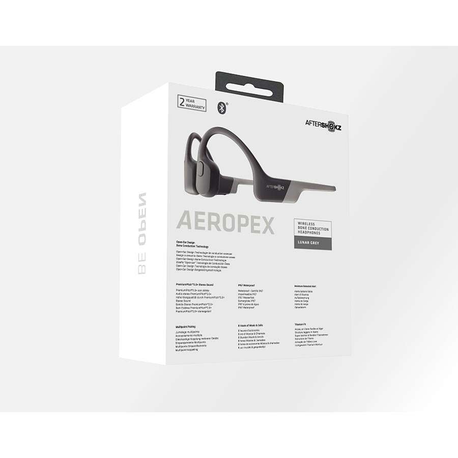 Aftershokz Aeropex Draadloze open-ear bone conduction koptelefoon Grijs oud