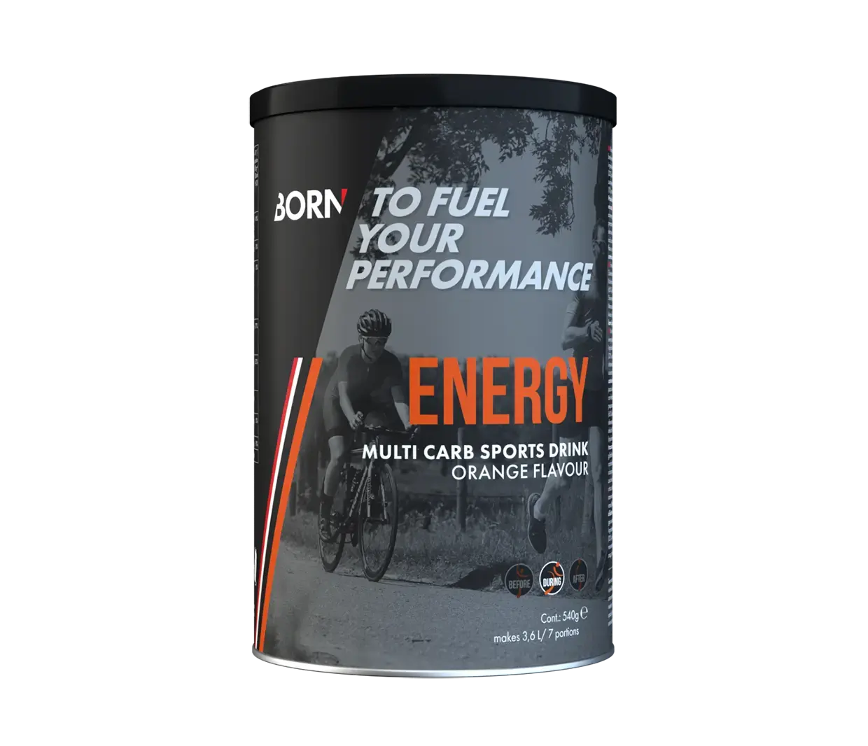 BORN ENERGY Multi Carbo Sportdrank Sinaasappel 540 gram