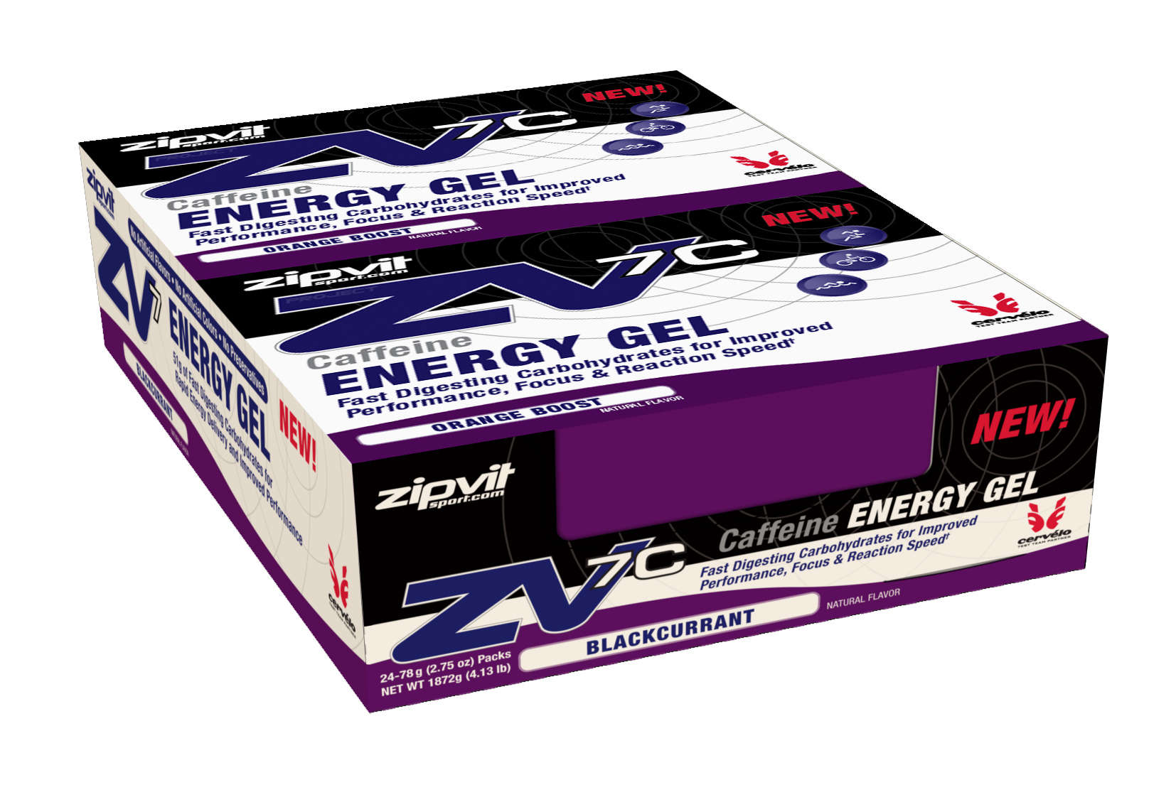 Zipvit ZV7 Energy Gel Zwarte Bessen 24 stuks koop je bij