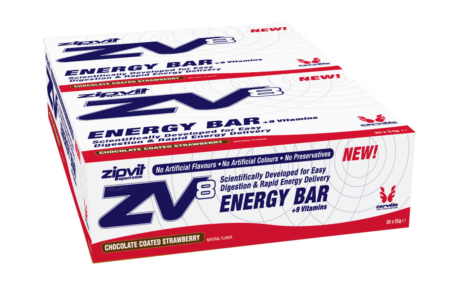 Zipvit ZV8 Energy Reep Chocolade Aardbei 20 stuks koop je bij