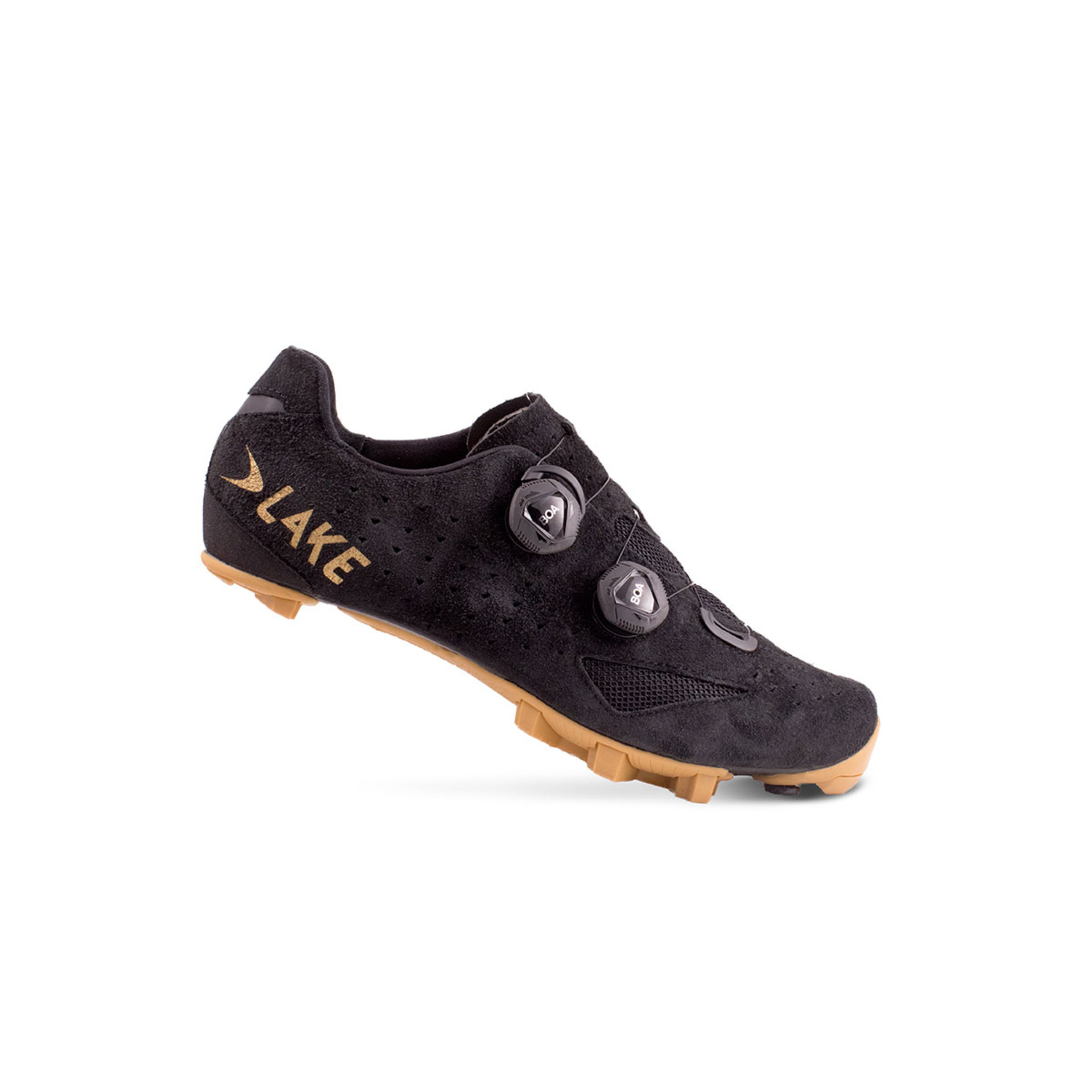 Lake MX238 Wide Gravelschoenen Suede Zwart/Goud Heren