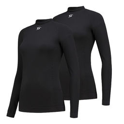 FUTURUM Long Sleeve Black Dames 2-Pack Ondershirt