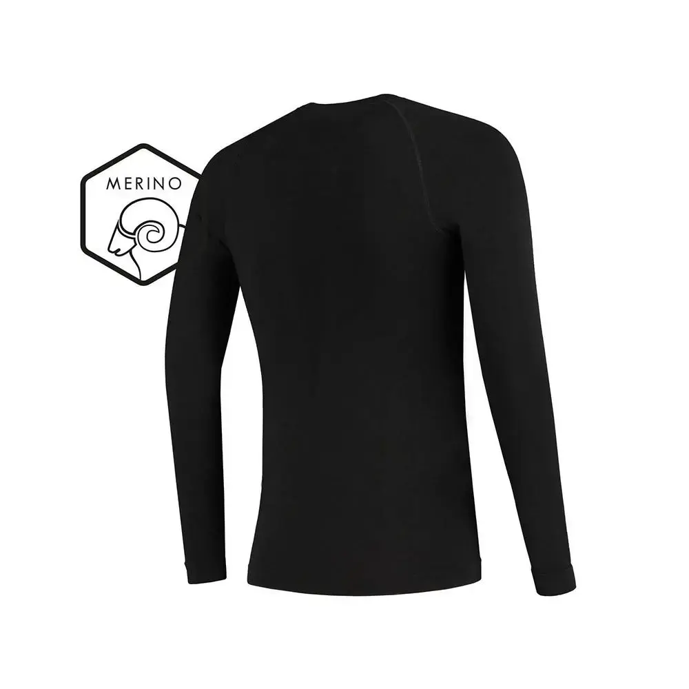 FUTURUM 4 SEASONS Warm Merino Thermoshirt Lange Mouwen Zwart Heren