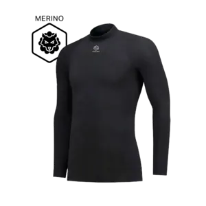 FUTURUM 4 SEASONS Extra Warm Merino Thermoshirt Lange Mouwen Zwart Heren