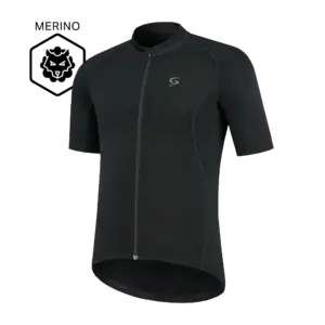 FUTURUM JORIS Merino Fietsshirt Korte Mouwen Zwart Heren