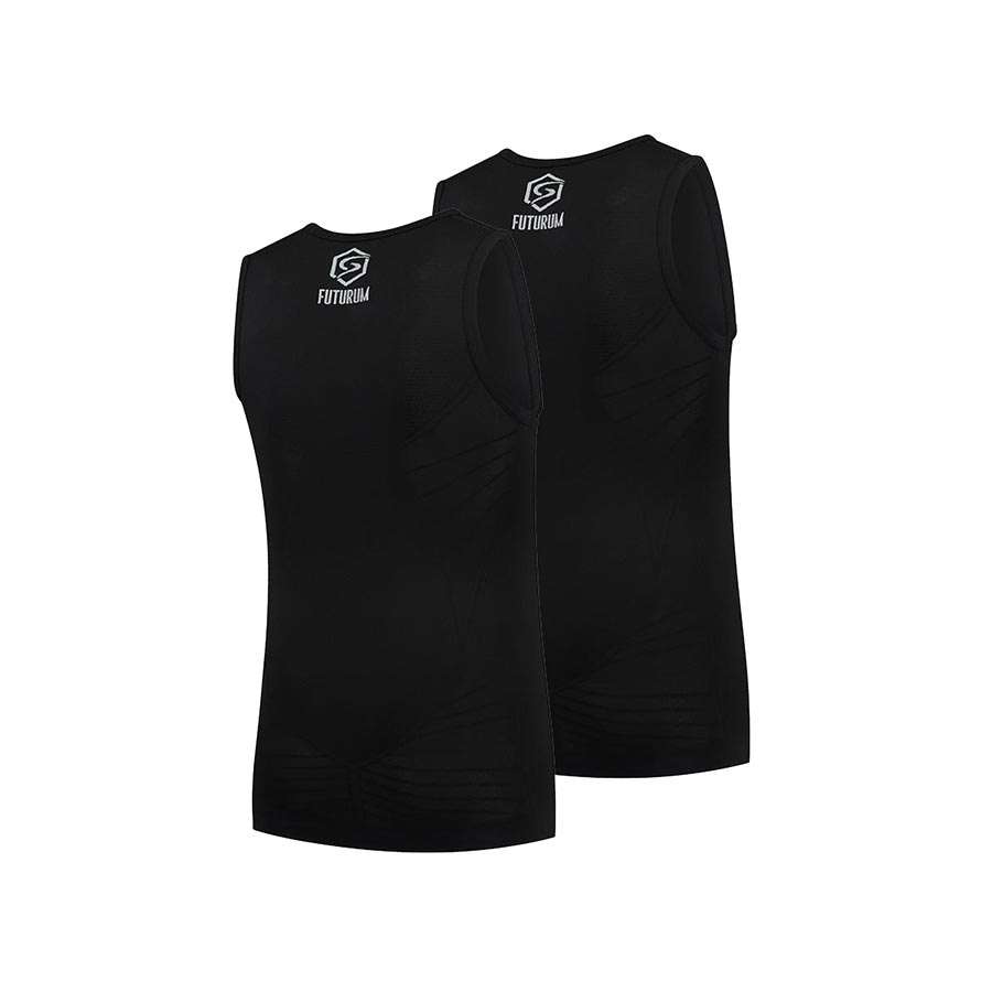 FUTURUM Xtra Cool Recycled Ondershirt Mouwloos Zwart Heren 2-Pack
