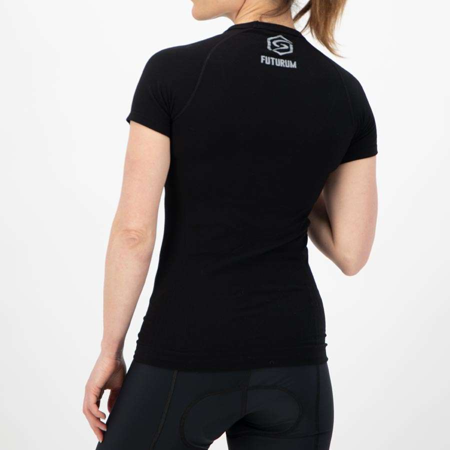FUTURUM PROFORMANCE Recycled Ondershirt Korte Mouwen Zwart Dames 2-Pack