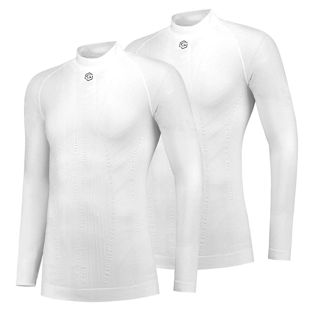 FUTURUM Recycled Thermoshirt Lange Mouwen Wit Heren 2-Pack 