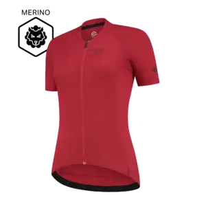 FUTURUM ROSA Merino Fietsshirt Korte Mouwen Rood Dames