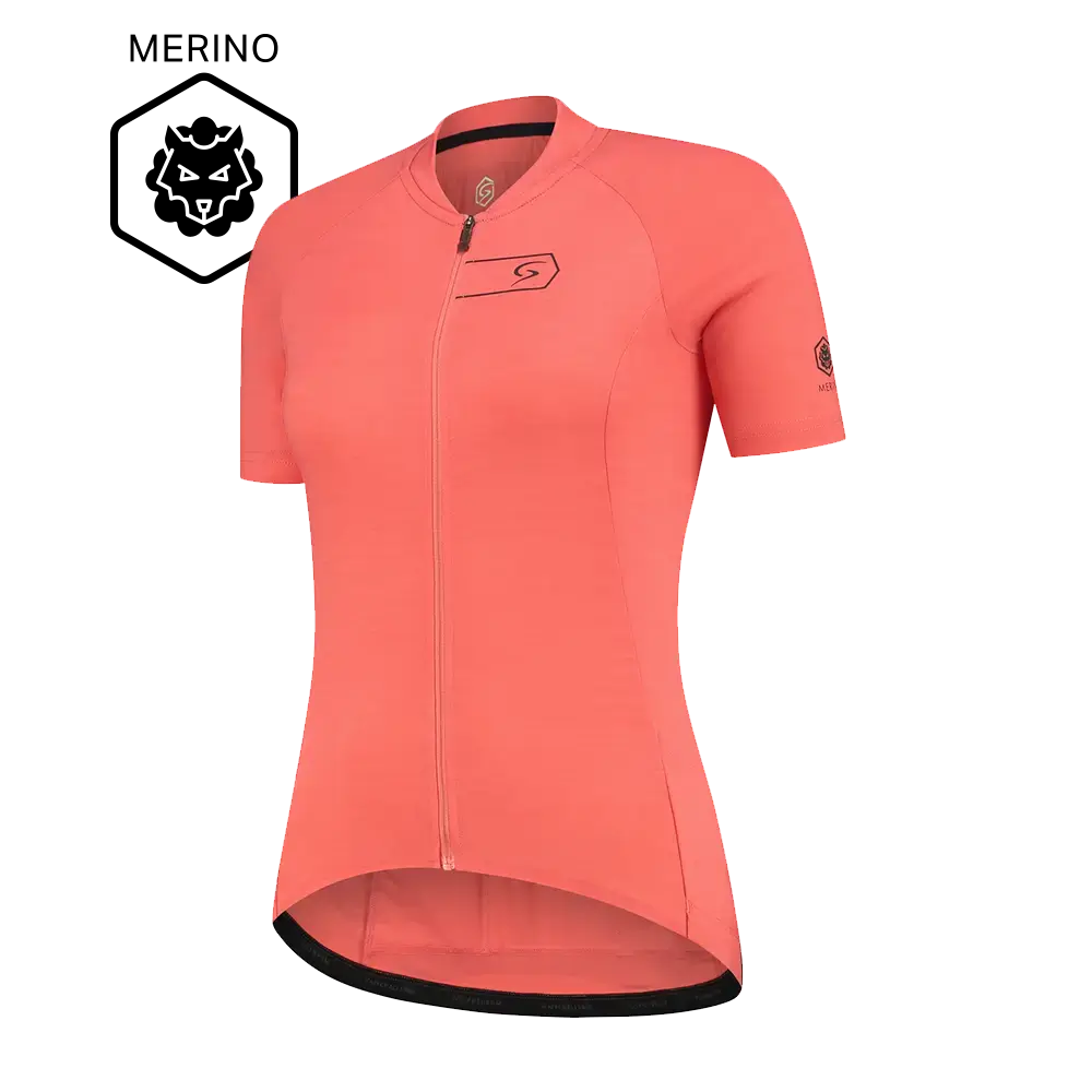 FUTURUM ROSA Merino Fietsshirt Korte Mouwen Roze Dames